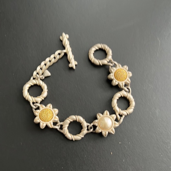 PEARL TWO TONED WATCH BAND BRACELET